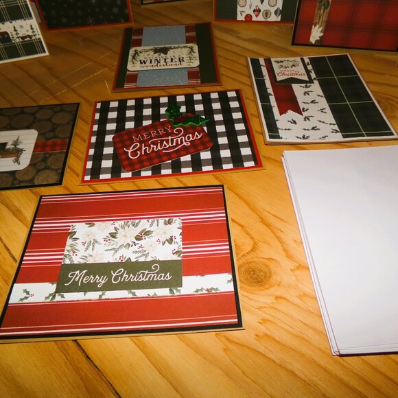 Set of 12 Handmade "Cozy & Warm" Christmas Cards NWT - Picture 4 of 5